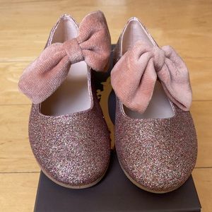 Glitter pink ballerina flats